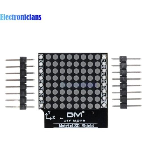 Matrix LED Shield V1.0.0 For WEMOS D1 Mini Digital Signal Output Module 8 X 8 Dot Board With Pins