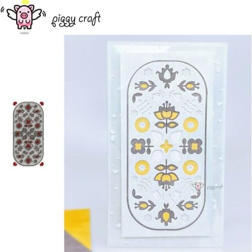 Piggy Craft metal cutting dies cut die mold Oval flower leaf frame Scrapbook paper craft knife mould blade punch stencils dies