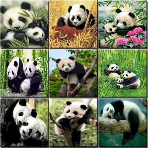 60x75cm Panda Paint By Number Animal Drawing On Canvas HandPainted Paintings Set Diy Pictures By Numbers Adults Kits Home Decor
