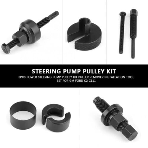 6Pcs Power Steering Pump Pulley Kit Puller Remover Installation Tool Set