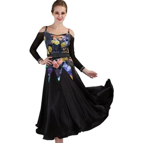 Ballroom Dress For Women Waltz Tango Standard Dance Competition Dresses Salsa Performing Clothes Printing Dancing Wear DL3122