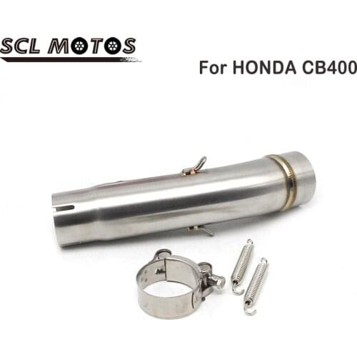 SCL MOTOS New 1PC Motorcycle Exhaust Middle Pipe Link Pipe Connector Slip-On For HONDA CB400 High Quality