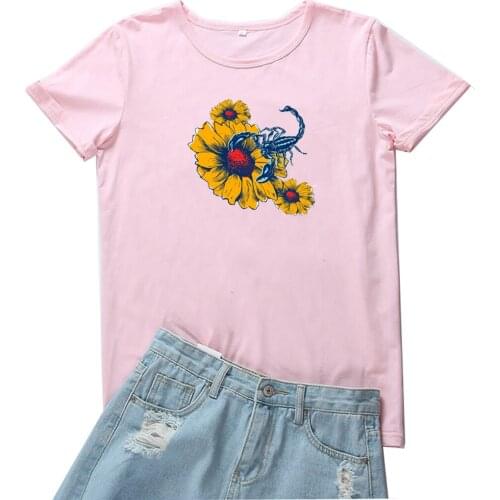 Watch Out for Animal Women Tshirt Flower Print Grahic Tee Women Fashion Casual Women T Shirt Harajuku T-shirts for Women Tops