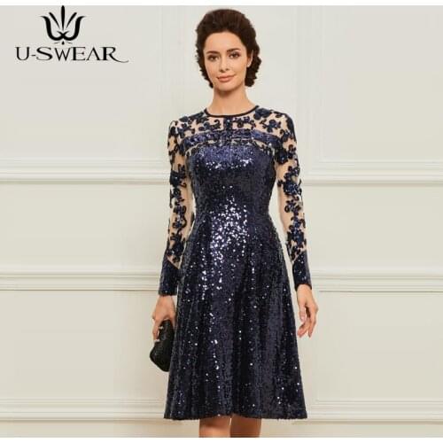 Mother of The Bride Dresses Vintage Sequined Long Sleeve Bride Mother Dress Vestido Mae Da Noiva Mothers Dresses for Wedding