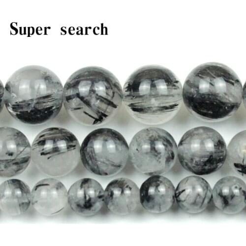 High Quality Natural Stone Smooth Black Quartz Crystals Loose Beads 15" Strand6 8 10MM Pick Size For Jewelry Bracelet Necklace