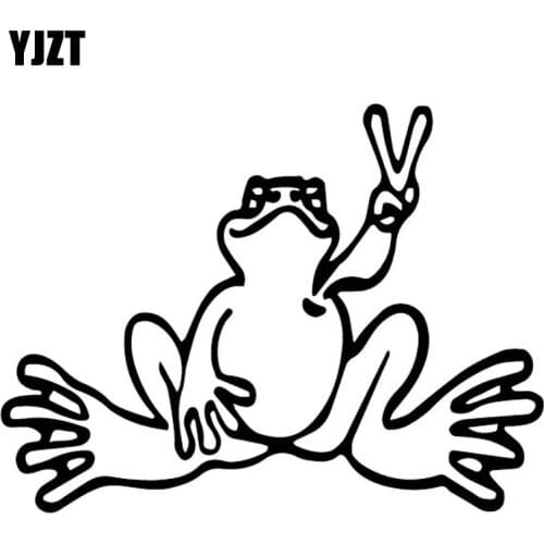 YJZT 15.8CM*11.9CM Cartoon Frog Naughty Pattern Vinyl Decal Bumper Decorate Car Stickers Black/Silver C4-1271