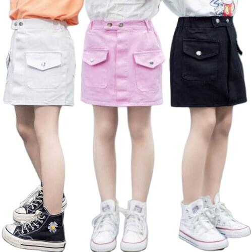Summer Baby Girls Denim Skirt White Black Pink Best Match Skirts Teenage Shorts Casual Fashion Clothing 3-12 Years Kids Outfit