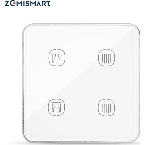 Zemismart Tuya Zigbee Smart Curtain Switch 2 Channels Neutral Wire Required Control via Alexa Google Home Smartlife App 100 240V