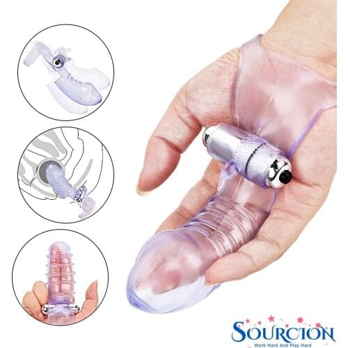 SWT Finger Sleeve Vibrator G Spot Massage Clit Stimulate Female Masturbator Sex Toy For Women Lesbian Orgasm Adult Products