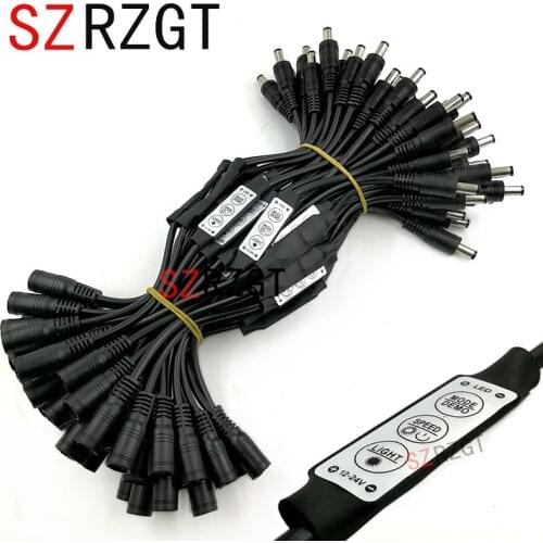 1pc black color 12V 24V Mini 3key LED dimmer mini led controller with DC connector 12A Good Quality