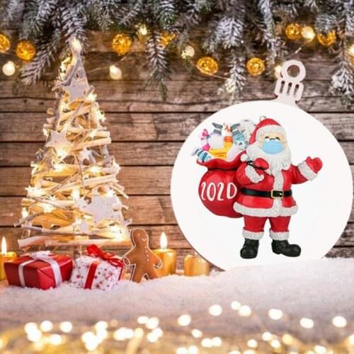 1Pc Christmas Ornaments Wooden Ornaments Cute Santa Clause Wood Handmade Xmas Tree Family Home Decoration