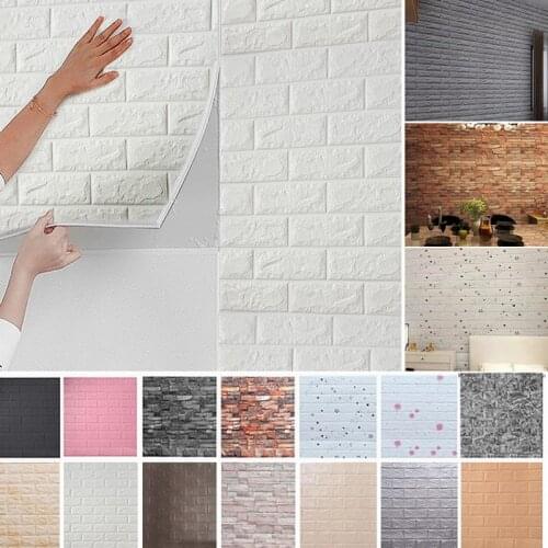 10 Pcs/set Diy 3d Wall Stickers Imitation Brick Bedroom Decoration Waterproof Self Adhesive Wallpaper for Living Room Kitchen