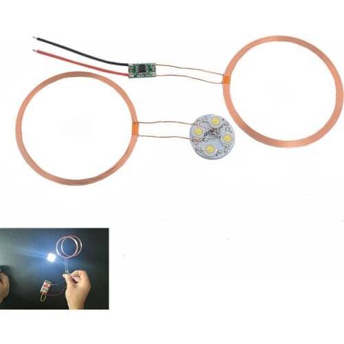 120mm DC Long-distance Wireless Charge Module DIY Wireless Power Charging Supply Module w/LED Lamp for Lighting Electronic