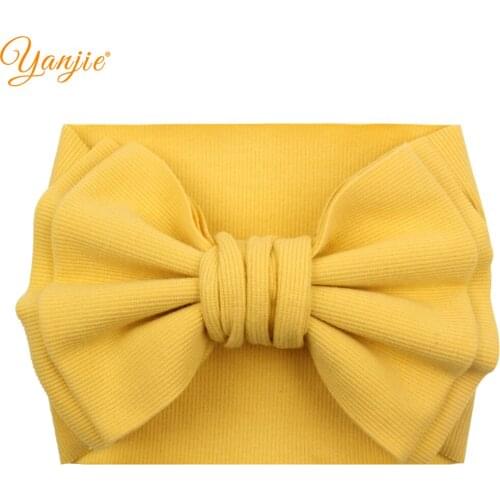 2021 Winter Big Hair Bow Headband For Girls Fashion Baby Turban Wool Knitted Fabric Hair Band Children Headwrap Hair Accessories