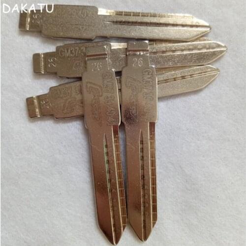 NO.26 GM37 39 40 41 Engraved Line Key Blade For Buick GL8 Regal Scale Shearing Teeth Cutting Key Blank 2 IN 1