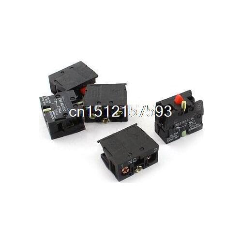 5 Pcs AC 660V 10A NC Momentary Push Button Switch Auxiliary Contact Block