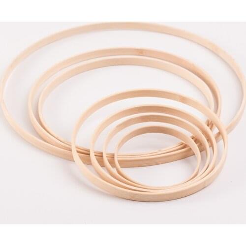 5pcs 9-30cm Wooden Round Hoop Bamboo Circle DIY Handmade Floral Wreath Dreamcatcher Accessories Wedding Home Hanging Decoration