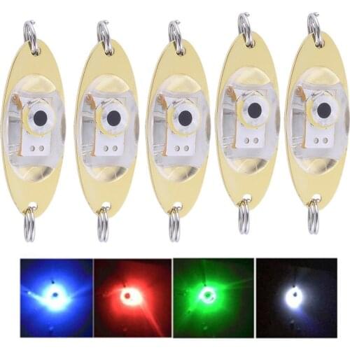 5Pcs Fishing Light Flash Lamp LED Deep Drop Underwater Light Eye Shape Fishing Squid Fish Lure