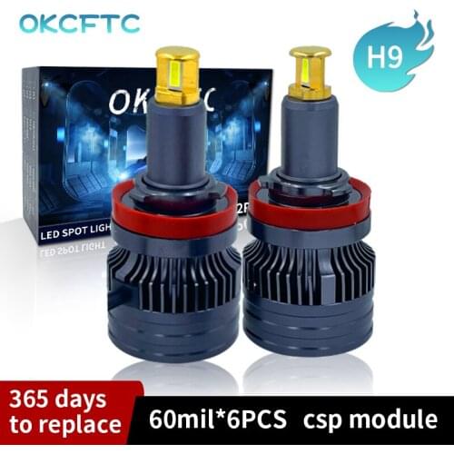 Automotive Headlights 9012(HIR2) LED H9 H8 H11 Automatic Fog Lamp 60W 15000LM 12V 6000K Turbine Highlight White Light