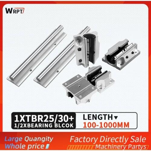 Free shipping 1 TBR25/25LUU/ TBR30/30LUU or 2 TBR25/25LUU/TBR30/30LUU-100mm-1000mm linear guide CNC router for 3D printer parts
