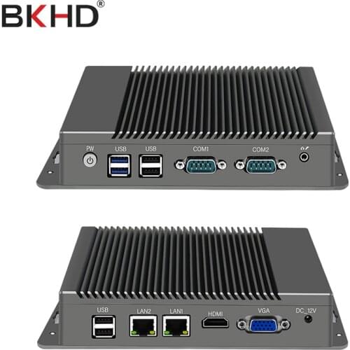 Celeron J3455 Fanless Mini PC Intel N2830 Dual LAN Windows 10 N2940 4 Core Industrial Mini Desktop Computer COM