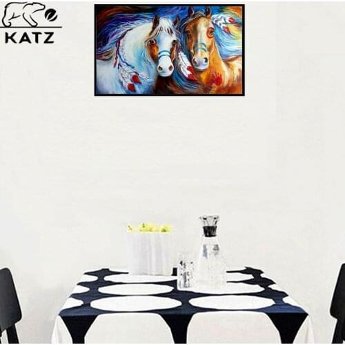 Color Painting Diamond Painting Animal Embroidery Crossing Diy Indigenous Horse Graffiti Mosaic Cross Stitch Home Decoration