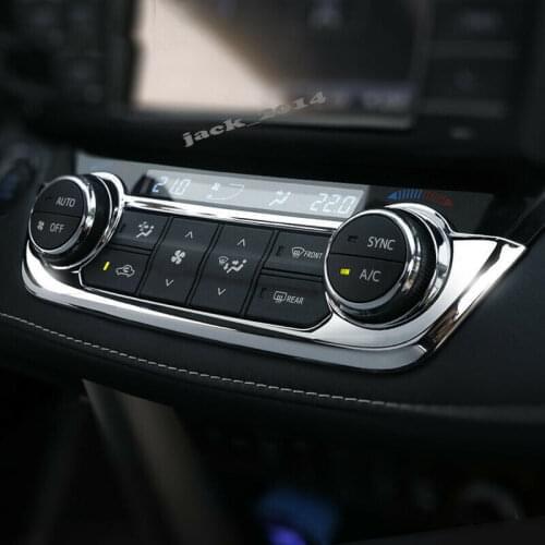 For Toyota RAV4 2013-2018 ABS Chrome Dashboard AC Switch Button Cover Trim 1pcs