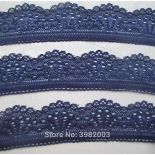 Wholesale 10 Yards High Quality Navy Blue Elastic Elastic Lace Ribbon 30mm Wide Clothing Accessories Sewing Accessories