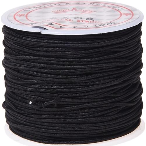 1 Roll 24m 100% Elastic rope Black twine macrame cord string thread for party wedding decoration accessory DIY cord Thread Cord