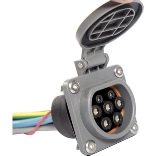 EV Female Type 2 Socket Electromagnetic E-Lock Prevent Falling Off Electric Vehicle Charger Connector Wallbox Testing Use