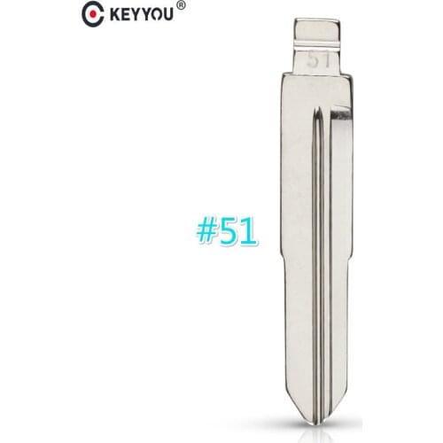 KEYYOU 10pcs/lot NO.51 Metal Blank Uncut Flip KD Remote Key Blade Type #51 for Chery A5 A3 Tiggo