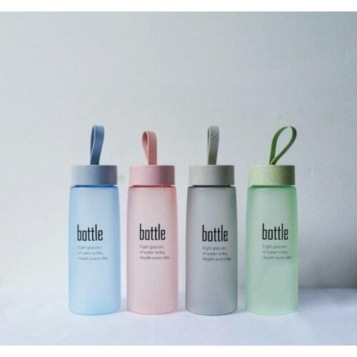 Creative Frosted Glass Water Bottle BPA-Free Water Bottle Plastic Sports Frosted Leakproof Portable Fashion Drink Travel Bottle