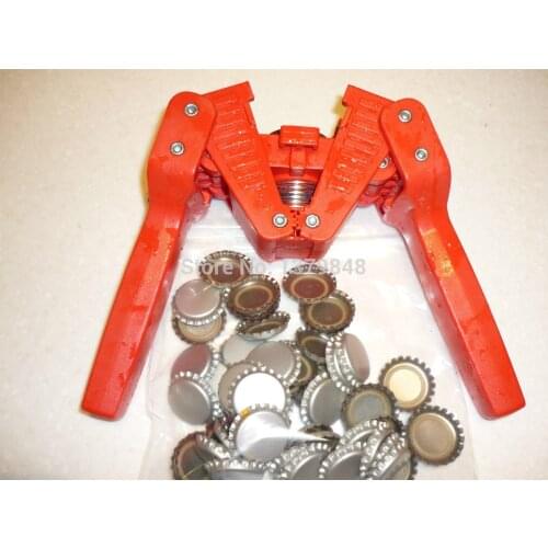 Bottle Crown Capper Beer Bottle Cap Capper + 50 Pcs Beer Bottle Caps