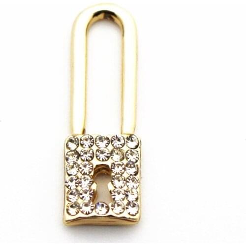 Hot selling 20pcs/lot golden crystal lock Dangle Charms Lobster Clasp Hanging Charm For Bracelet&Pendant Floating Charms Jewelry