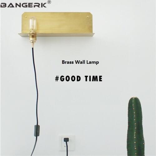 Loft Brass Wall Sconce Lighting Indoor Edison Industrial Vintage Wall Light With Plug Switch Bedside Wall Lamp Home Decor