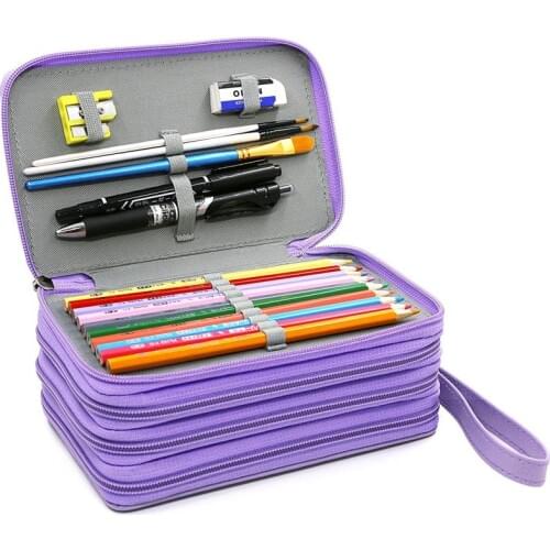 Mini 72 Holes Penal for School Pencil Case Boys Girls Pen Box Big Cartridge Pencilcase PU Leather Penalty Bag Stationery Pouch