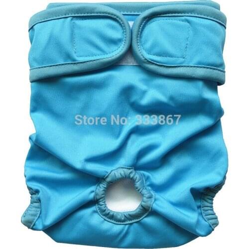 1 Reusable Washable Dog Diaper Nappy Durable Doggie Puppy Pets Pants Wrap for Male Female,Blue,Newborn,XS,S,M,L
