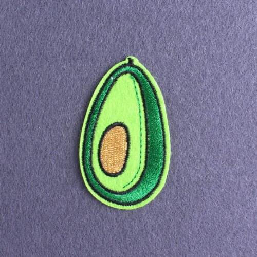 Cartoon Avocado Patch Iron On Patches For Clothing Stickers Hippie Badges Embroidered Patches On Clothes Stripe Embroidery Patch