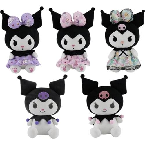 Cartoon Plush Toys Kawaii Bow Kullomi Little Devil Anime Lovely Soft Stuffed Doll Toys Girls Gifts Birthday Christmas Gifts 25CM
