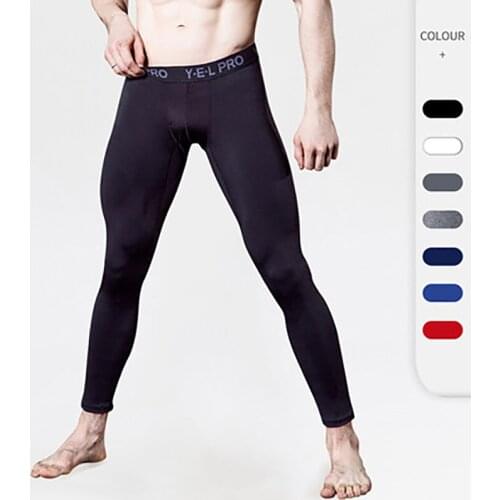 Men Compression Pants Fitness Running Sportswear Gym Workout Training Tights Sweat Breathable Sport Pants Solid Color Pants