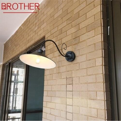 BROTHER Wall Lamp Outdoor Classical Sconces Light Waterproof Horn Shape Home LED For Porch Villa