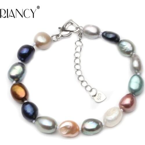 Fashion Natural Multicolor Pearl Bracelets wholesale Freshwater Baroque Pearl Bracelets Bohemia style for women wedding gift
