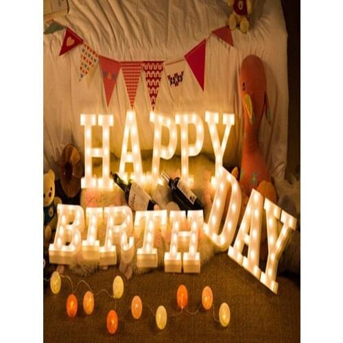 New Arrival 3D Letters and Arabic Numerals Sign Design Glowing Night Light for Wedding Christmas Birthday New Year Decoration