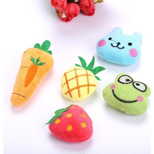 Catnip Toy Plush Kitten Fruit Animal Shape Carrot Frog Toy Pet Playing Chew Catch Supplies Cat Kitten Play Toy Funny Cute Shape
