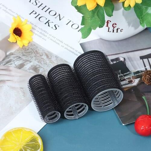 Black Large Self Grip Hair Rollers Pro Salon Hairdressing Curlers Professional Multi Size Hair Sticky Cling Style Curling tools