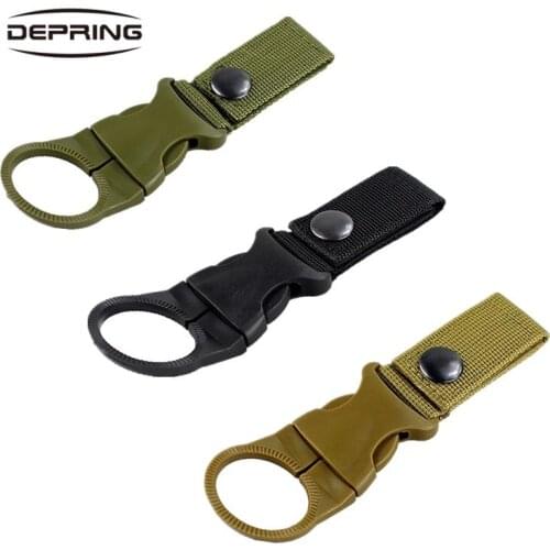 Tactical Outdoor Kettle Pouch Military Water Bottle Holder Nylon Webbing Buckle Hook Belt Clip for Camping Hiking Travel
