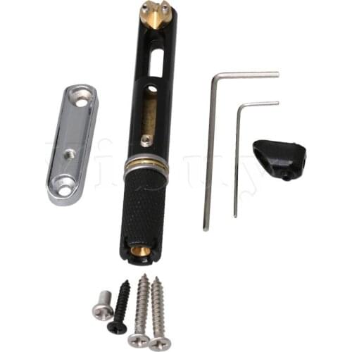 Yibuy Bass Bridge Headless Bridge Black Nickel Plated One Set Replacement Part