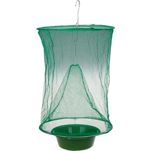 1PCS Green Hanging Flycatcher Folding Net Fly Trap Summer Mosquito Fly Traps Bait Station Wasp Insect Bug Killer Flies Catcher