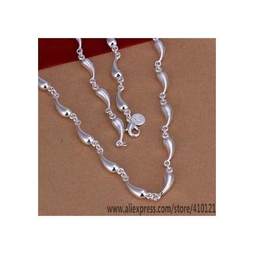 N024 Lucky Charm Silver Color Pendants For Women Jewelry Necklace Girl Lady Accessories Fashion Water Drop Necklace /dcsalt