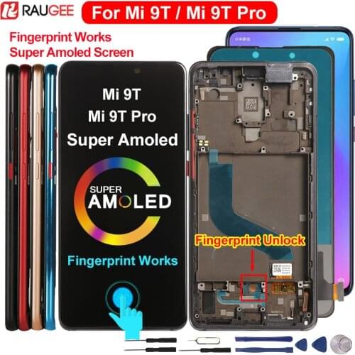 Amoled Display For Xiaomi Mi 9T LCD Mi 9 T Pro Touch Screen Replacement Support Fingerprint LCD For Redmi K20 Pro Display